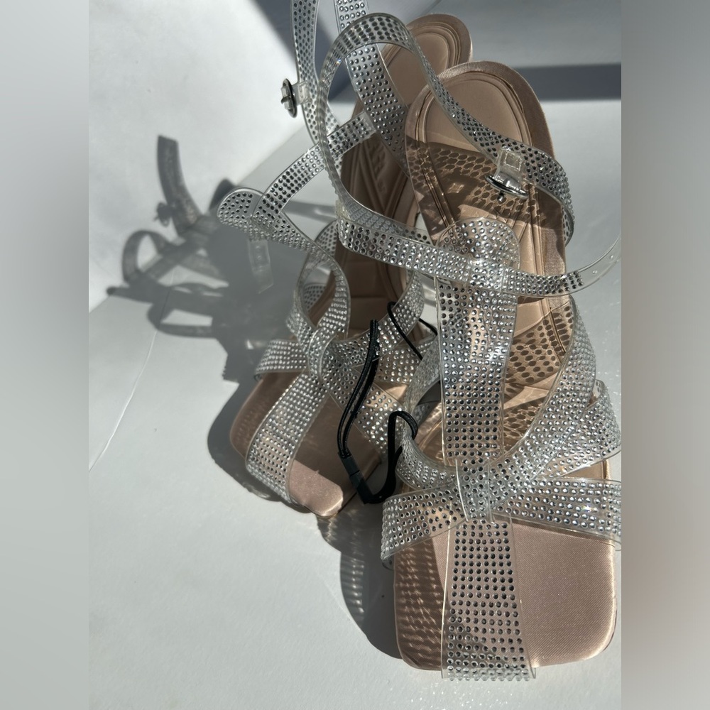 Zara Clear and Silver Strappy Heels - Picture 5 of 8
